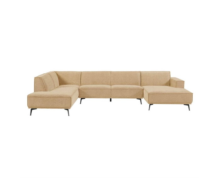 Leeds Chaise R - 2 5 - Ottoman L - City 120 Beige