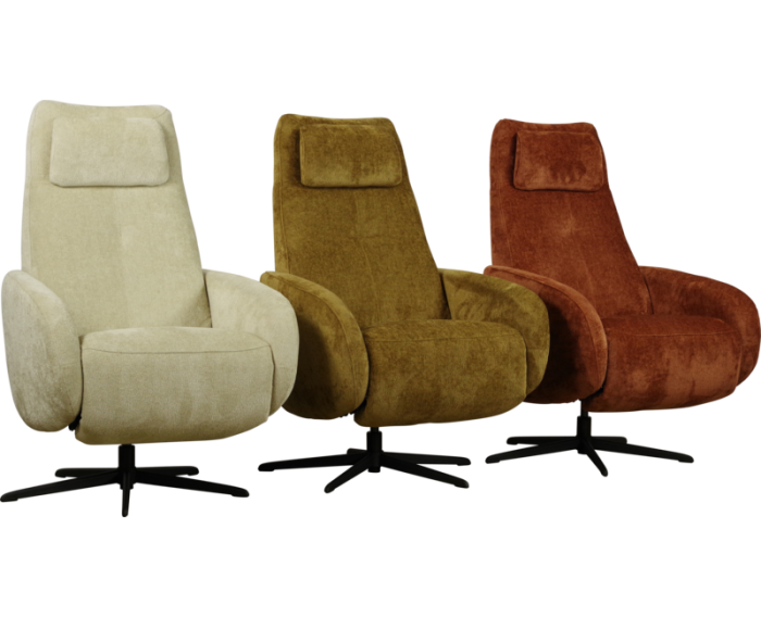 Relaxfauteuil Tosca - Stella Natural 1 beige - handmatig en verstelbaar hoofdkussen