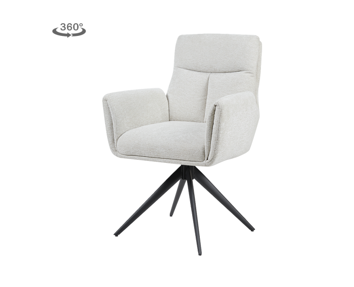 Tower Living Varzo Eetkamerstoel Draaibaar - Toro 25 cream
