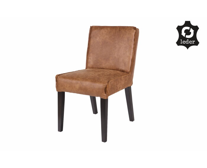 Eetkamerstoel Rodeo Cognac Leder - BePure 378614-B | Meubelplaats.nl