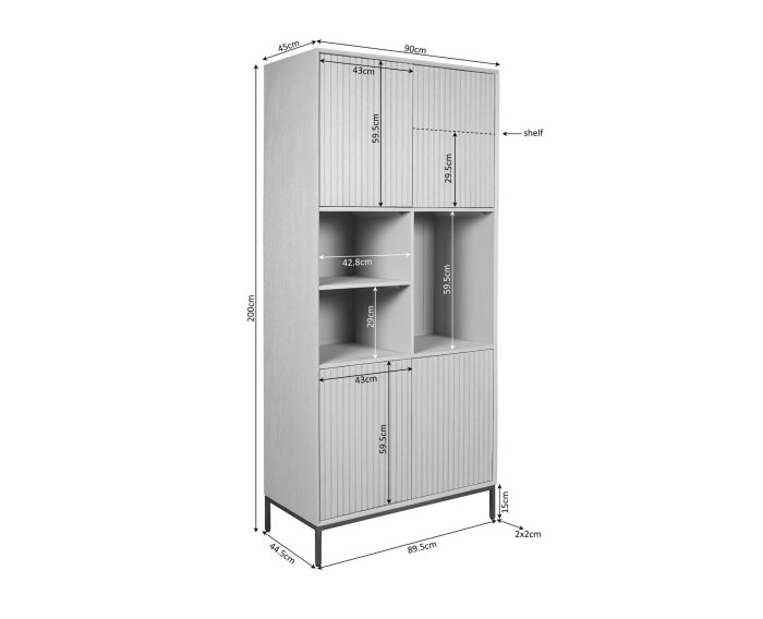 Vakkenkast Madison Brown | 90 cm