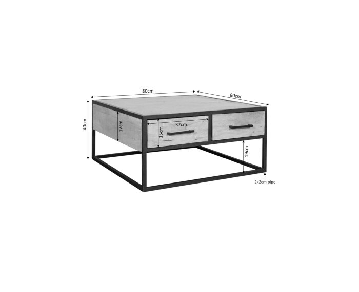 Salontafel Denver | 80x80 cm