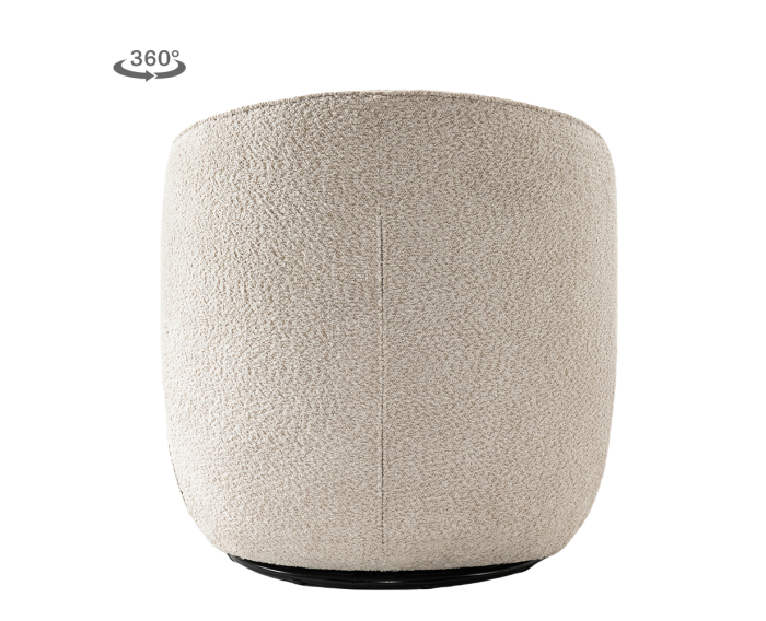 Belvi Fauteuil - fabric AJ3019-08 Cream (draaibaar)
