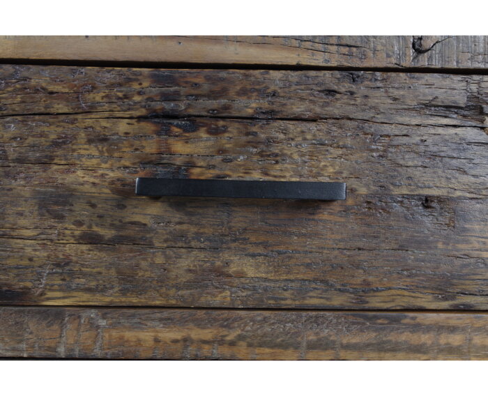 Dressoir Brent gerecycled hout naturel - 120 x 40 x 85 cm - 2 deuren en 5 lades