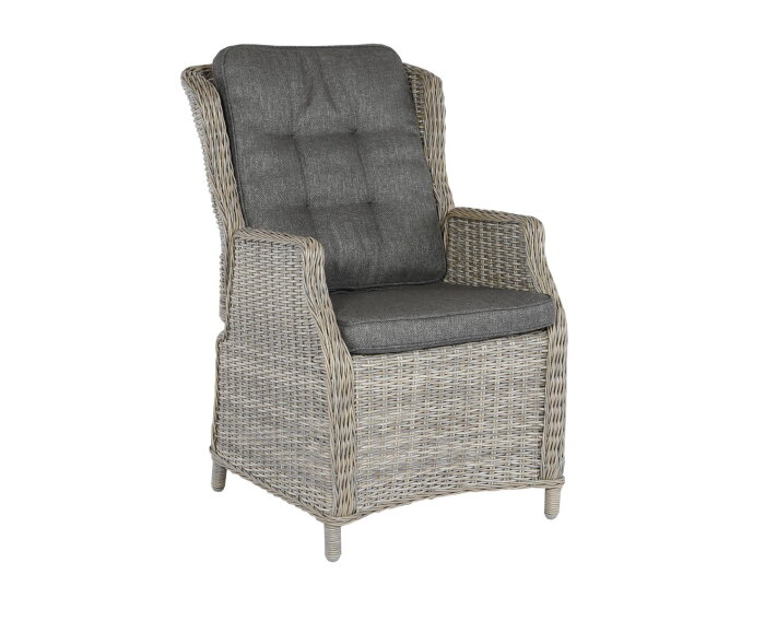 DARWIN ADJUSTABLE DINING CHAIR - RATTAN MIXED BROWN  -  ROYAL DARK GREY