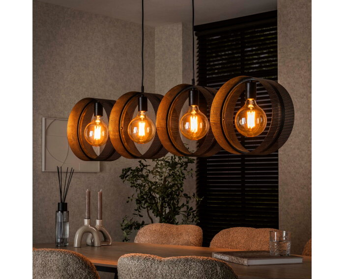 Hanglamp 4L ring geperforeerd - Charcoal
