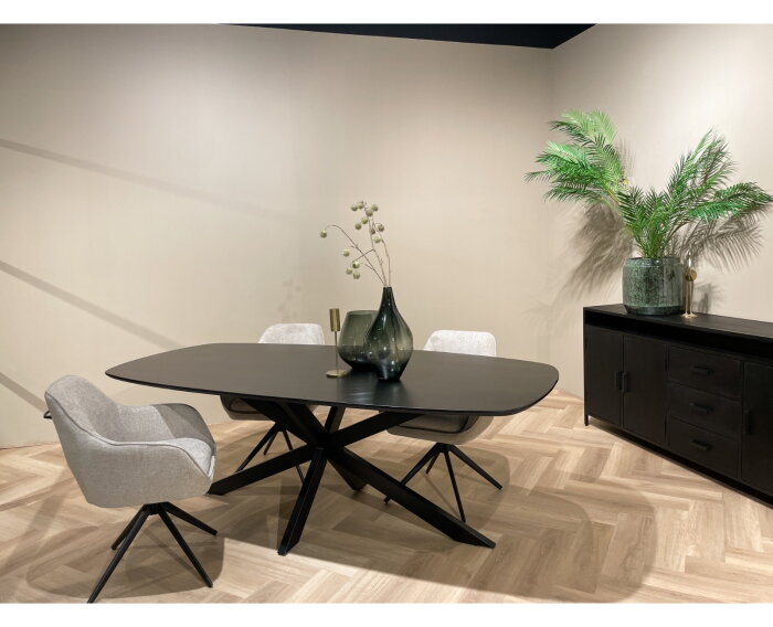 Eettafel Jesper Deens ovaal 210cm | Zwart