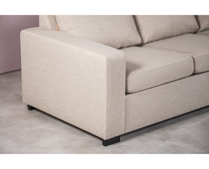 Hoekbank Eleven rechts By-Olaf – 3-zits met hoek rechts – Stof Inari 22 Beige – 252x194 cm