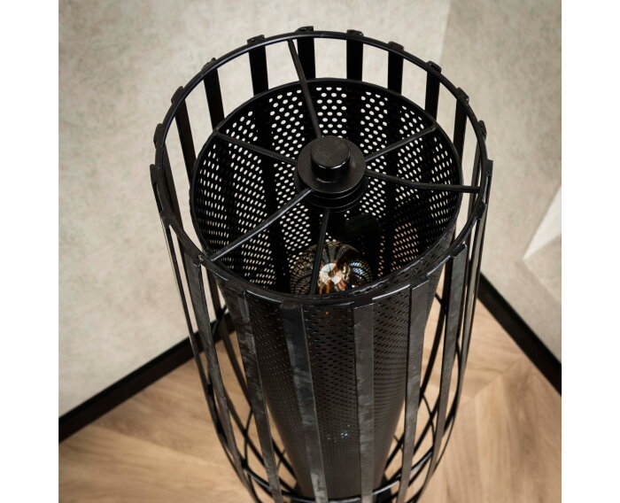 Vloerlamp 120 3L cylinder mesh - Charcoal