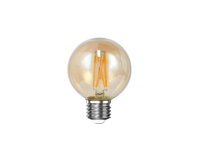 Lichtbron LED [G60] filament bol Ø6 - Amberkleurig glas