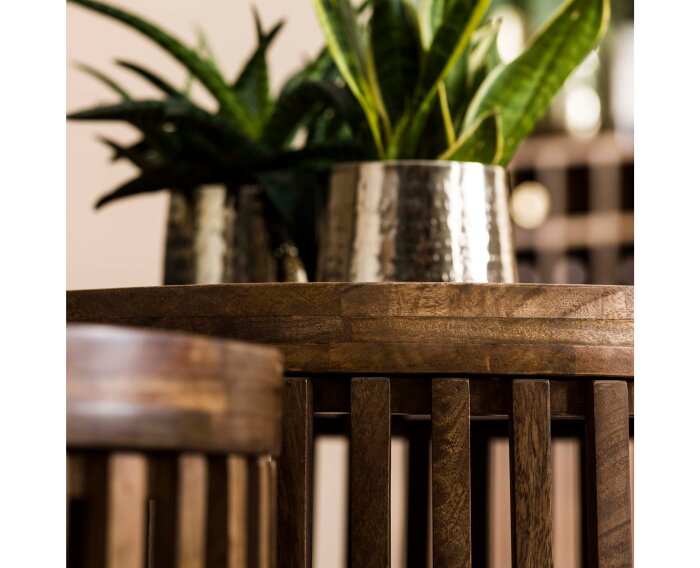 Salontafel Tweak set van 2 rond Mangohout - Zandkleur