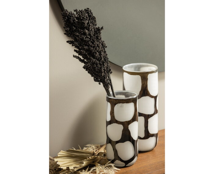 Blair Handgemaakte Vaas Xl Glas Zwart/wit - WOOOD Exclusive
