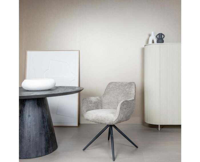 Fondo Armstoel - fabric Mona 120 Taupe (draaibaar)