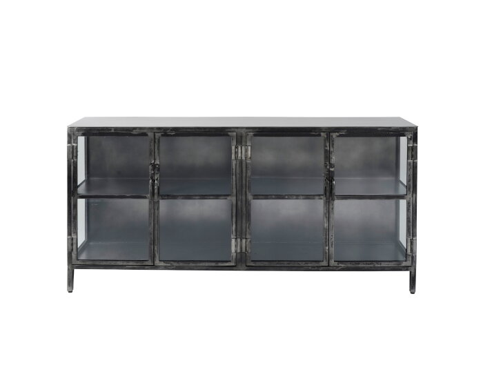 Dressoir Rift metal 4 deuren - Gun metal