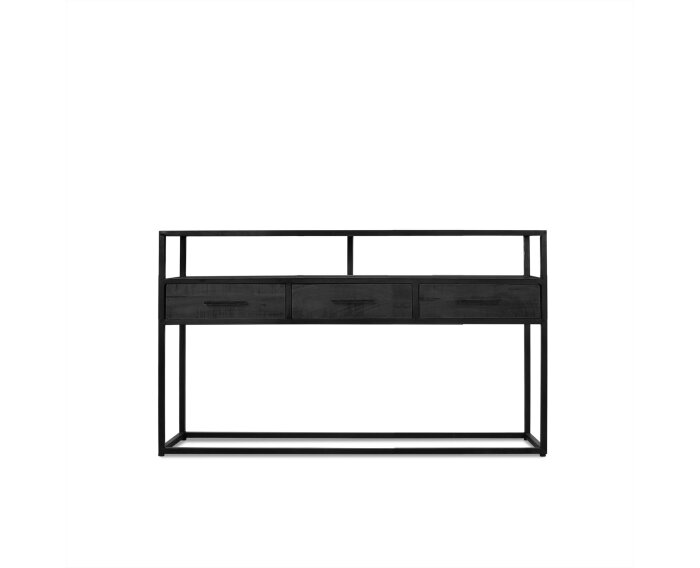 Sidetable Jax visgraat mangohout 140 cm - Zwart