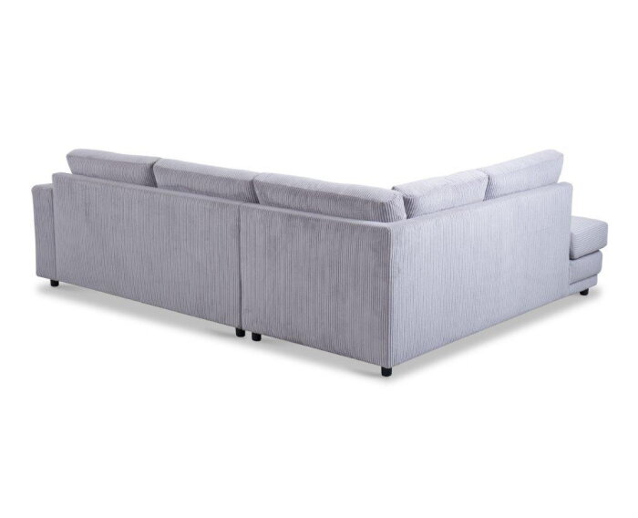 Hoekbank Livaro Beige - Zoom 19 Ribstof &ndash; Ottomane Links &ndash; 261x204 cm