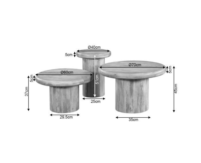 Salontafel Maya | 70 cm | Sand