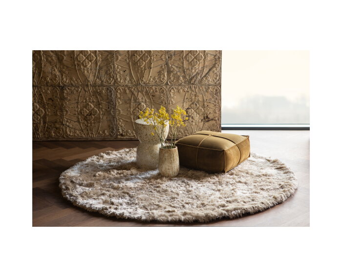 Honey Poef Velvet Honing Geel 60x60 - BePureHome