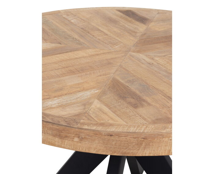 Masterpiece eettafel Einstein rond 130x130x77 cm - teakhout visgraat