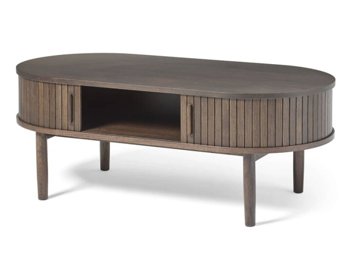 Salontafel Meta ovaal eikenhout 60x120 cm - Espresso