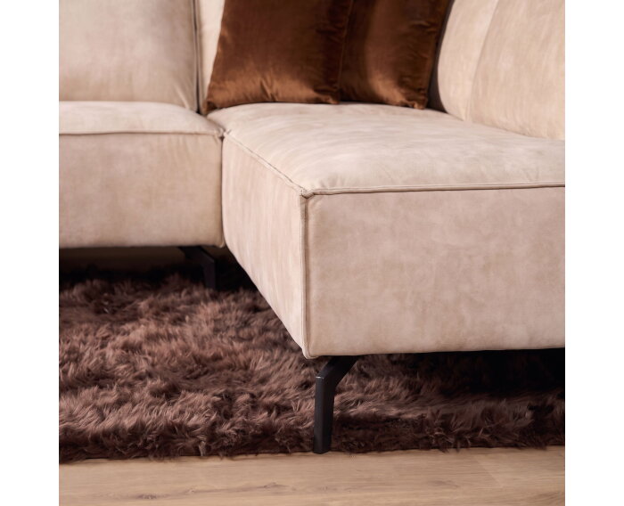 MySofa Floris Hoekbank Velvet Beige 2,5 zits+Divan Rechts