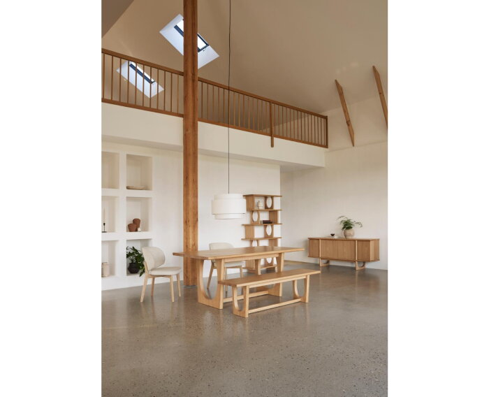 Eettafel Flow rechthoekig - eikenfineer naturel - 180x95x76 cm - verlengbaar