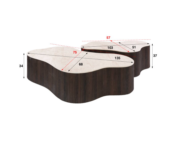 Salontafel Ceramo grande set/2 - 3D keramiek Taj Mahal