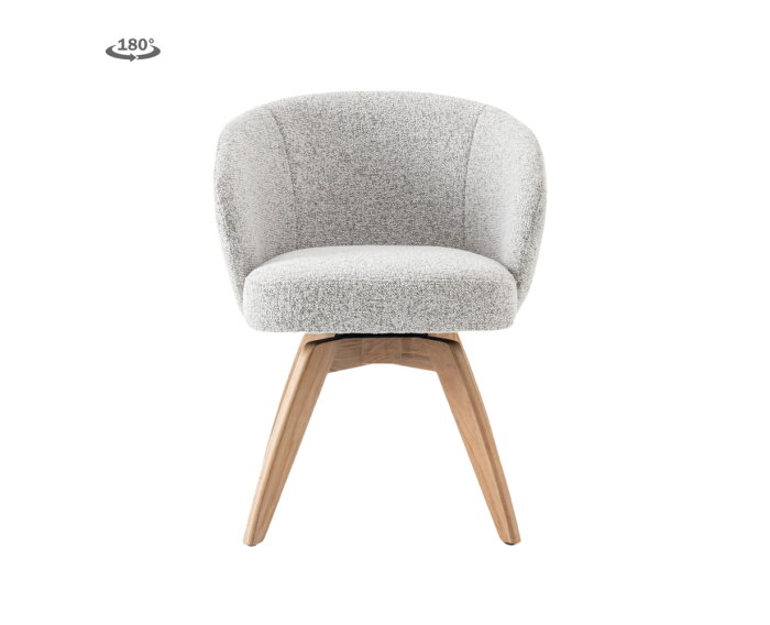 Brescia Armstoel - fabric Puente 09 light grey (draaibaar)
