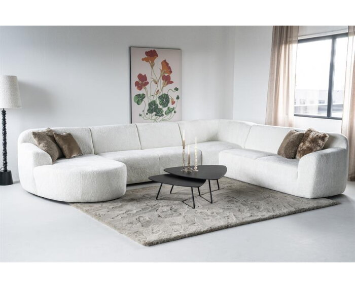 SEVN Ovie modulaire hoekbank - Pande Deluxe Ivoor - 410x328 cm - zelf samen te stellen