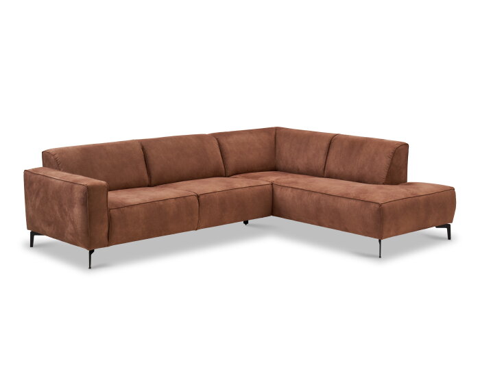 Hoekbank Varello Cognac- Tauro 13 &ndash; Ottomane rechts &ndash; 270x209 cm