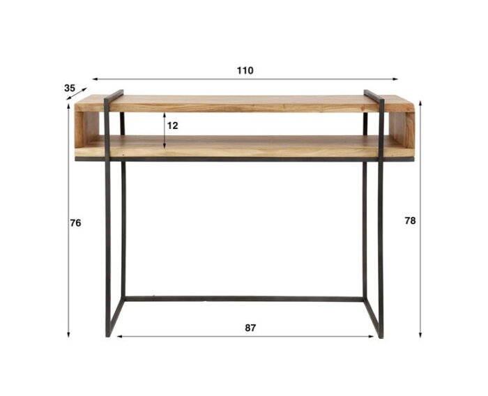 Kaptafel open vak edge - Massief acacia naturel