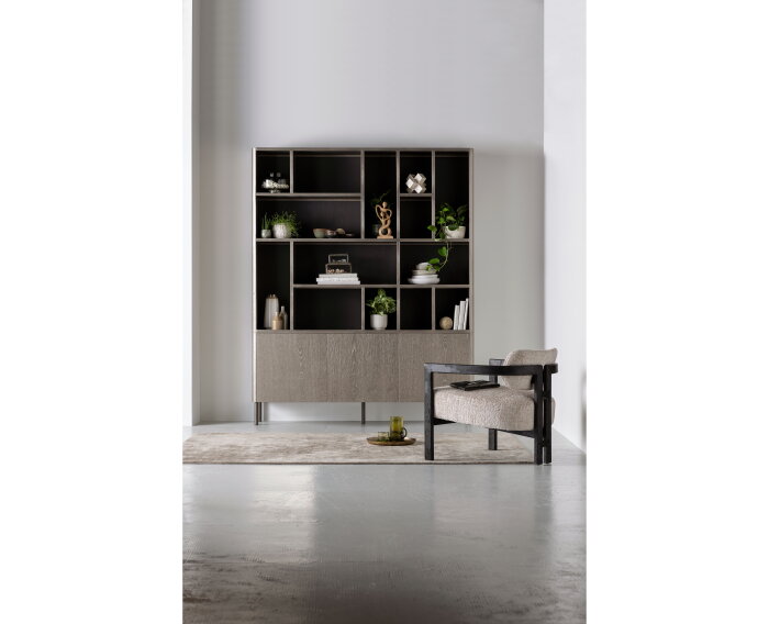 MUST Living fauteuil Kelly - Luxor Sand - zwart - 75x73x73 cm