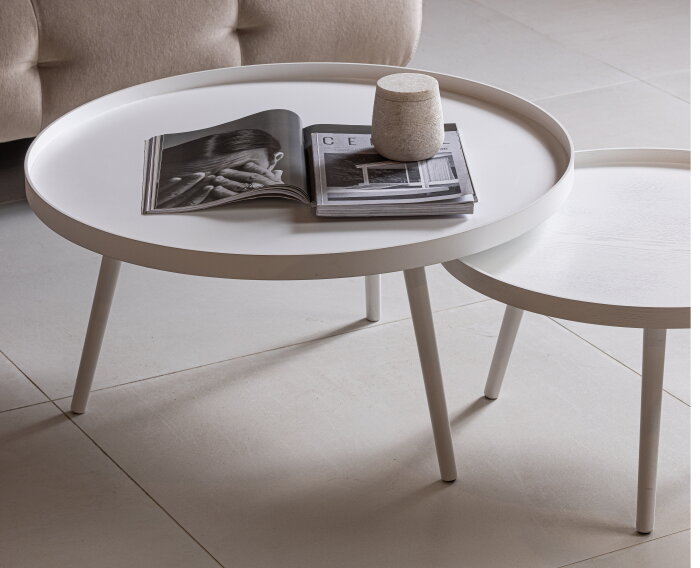 Witte salontafels set van 2