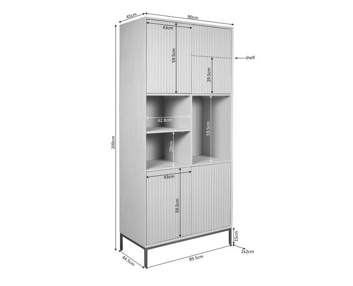 Vakkenkast Madison Natural | 90 cm