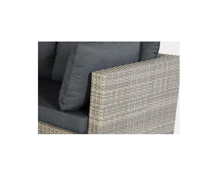 ALMADIA MODULO LOUNGE CORNER SET  -  NATURAL KOBO GREY -  DARK GREY