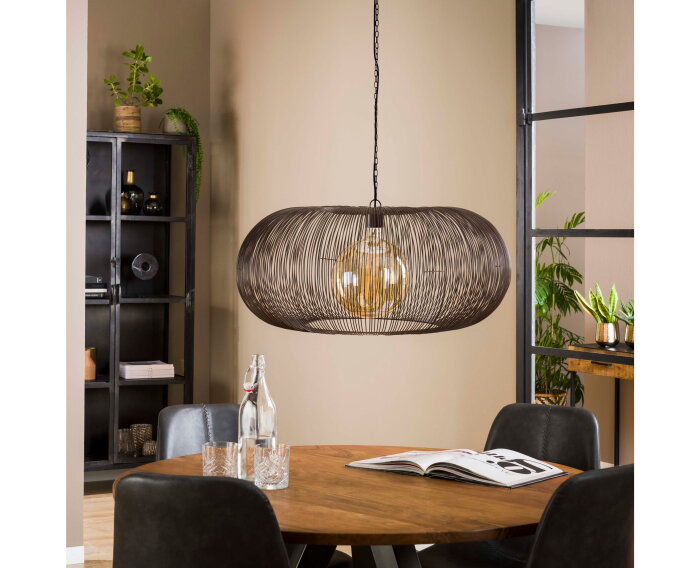 Hanglamp Copper twist &Oslash;70 cm - Zwart nikkel