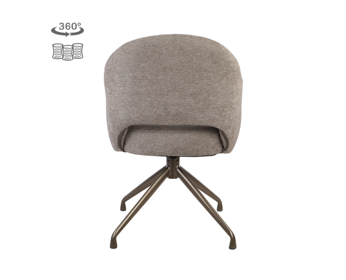 Tower Living eetkamerstoel Porto draaibaar Anodic - Toro 45 mocca