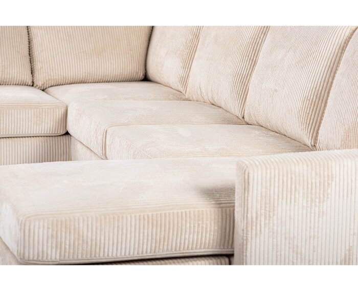 3 seater corner left, fabric Lincoln 03, RIB460 beige