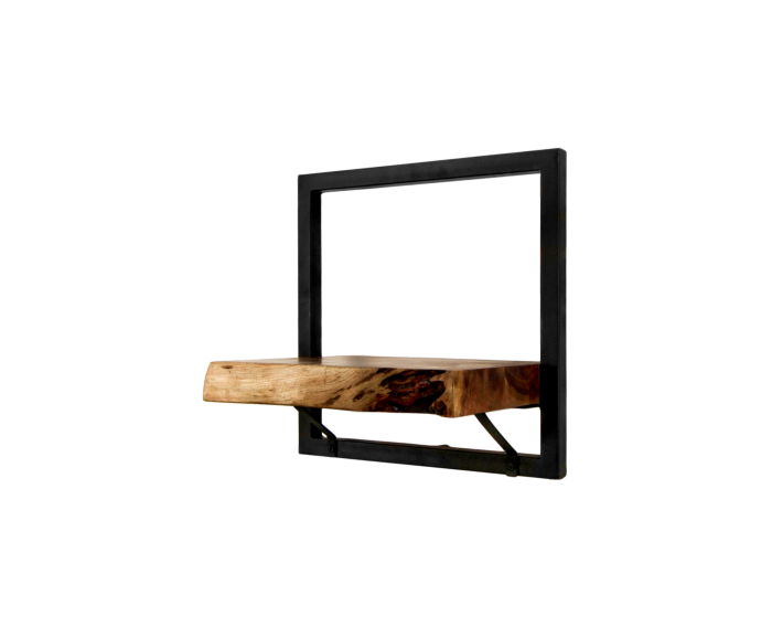 Wandplank Levels Live Edge - 32x32 cm - acacia/ijzer