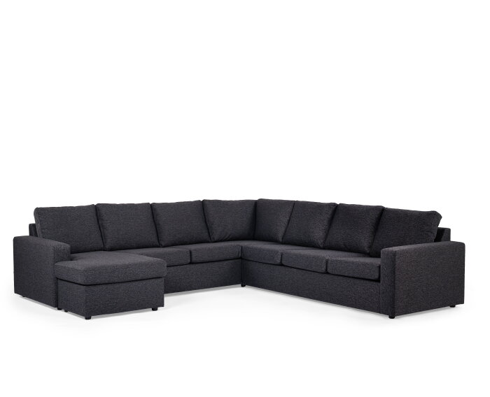 U-bank Westminster 6-zits Antraciet – Hoek Links/Rechts – Stof Dortmund 1115 – 285x285 cm