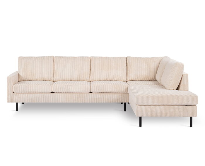 3 seater corner right, fabric Lincoln 03, RIB460 beige