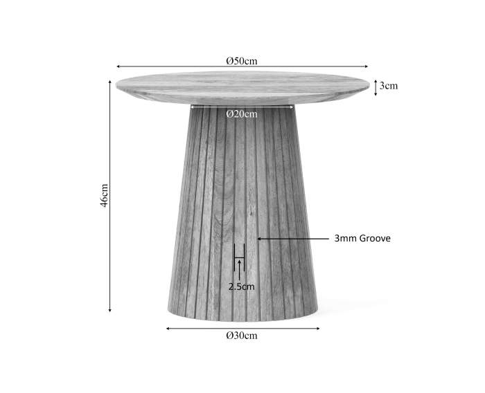 Salontafel | Solana | 50 cm | Naturel