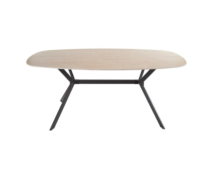 Eettafel travertin keramiek deens ovaal 180x90 cm - Beige