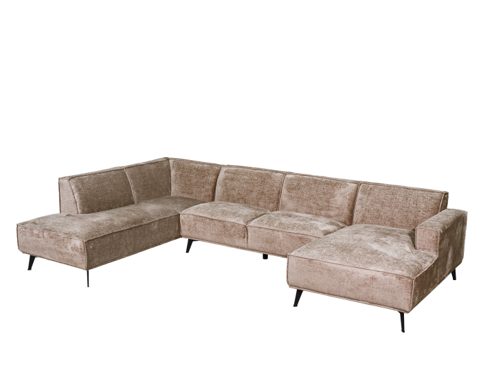 Tower Living Leeds Chaise R - 2 5 - Ottoman L - Touch 04 Taupe