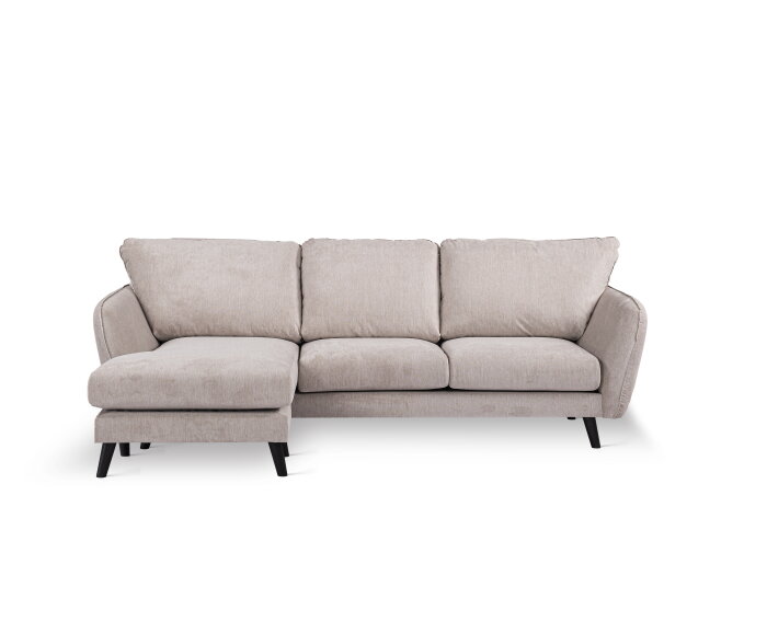 3 seater sofa CL left, fabric Orinoco 23, K460 beige, black leg