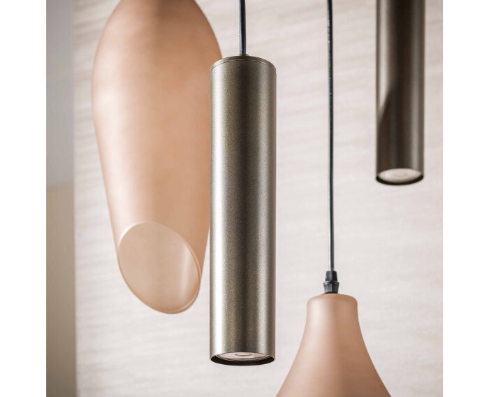 Hanglamp Cocoon pendel getrapt 5L - Sienna bruin-frosted
