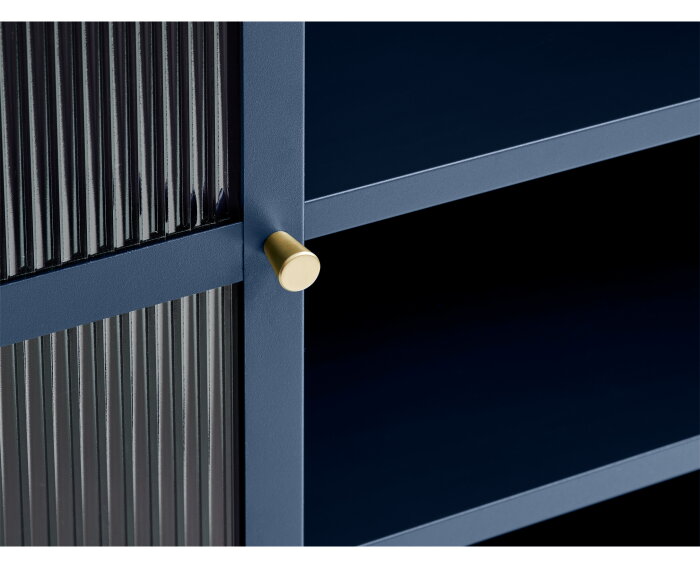 Vitrinekast Bronco metaal 140 cm - Blauw
