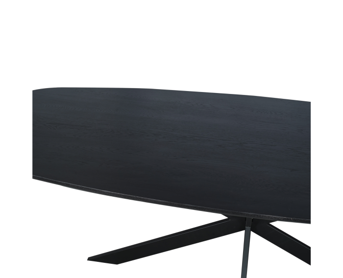 Eiken eettafel Ferris | Deens Ovaal 200 cm | Zwart