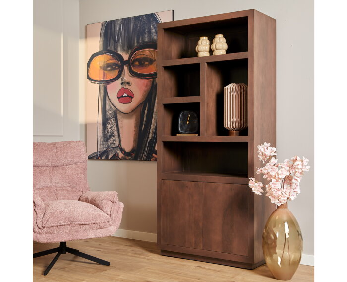 Vakkenkast Brussel Walnut | 90 cm