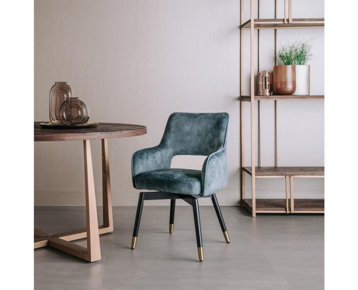 Lenno Armstoel - fabric Adore 31 Grey blue (draaibaar)